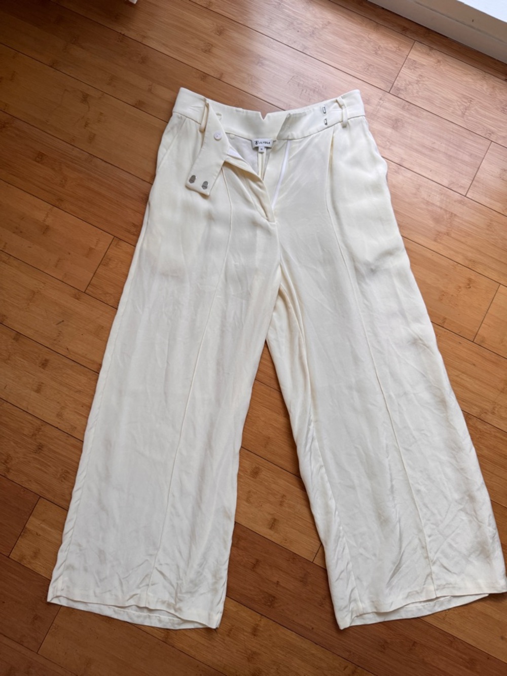 LILYSILK, 26 /S, silk cropped wideleg trousers